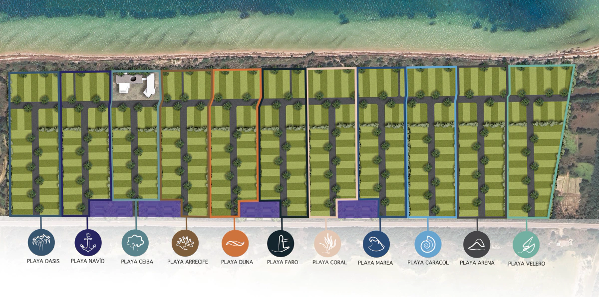 Masterplan de Navire con los lotes residenciales frente al mar