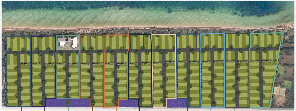 Masterplan de Navire con los lotes residenciales frente al mar